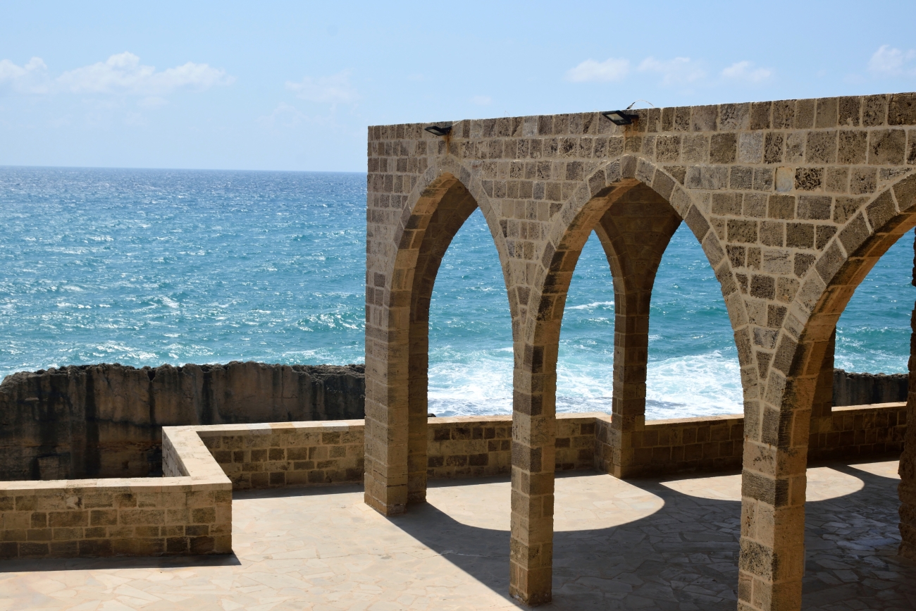 Part of the Batroun Orthodox church and the Phoenician wall, 2022