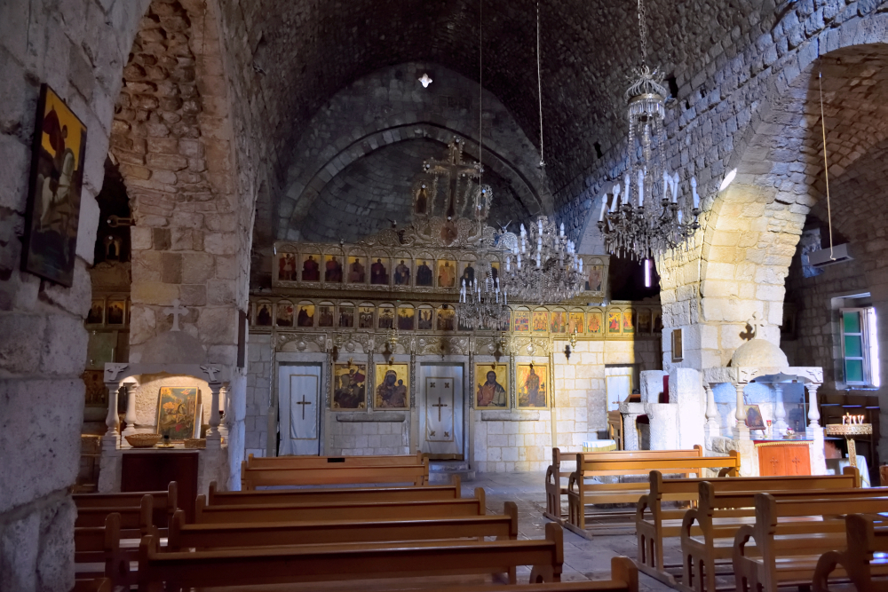Interior of st. George church in Amioun