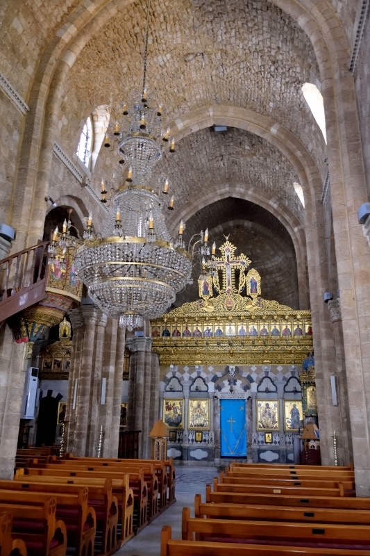 Interior of st. George cathedral in Al-Mina 2022
