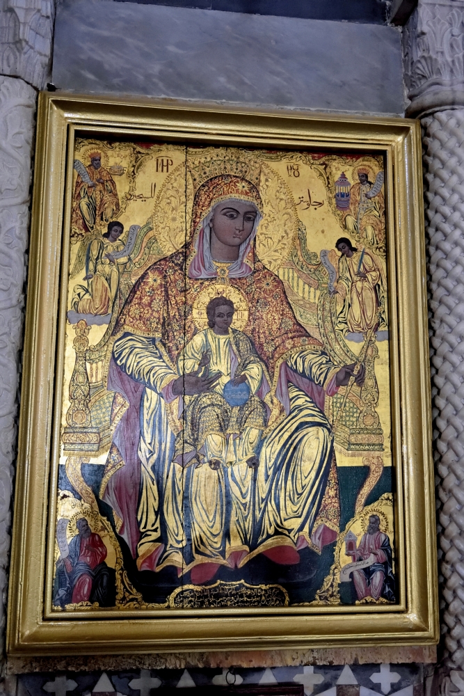 Theotokos icon in Al-Mina st. George church, 2022