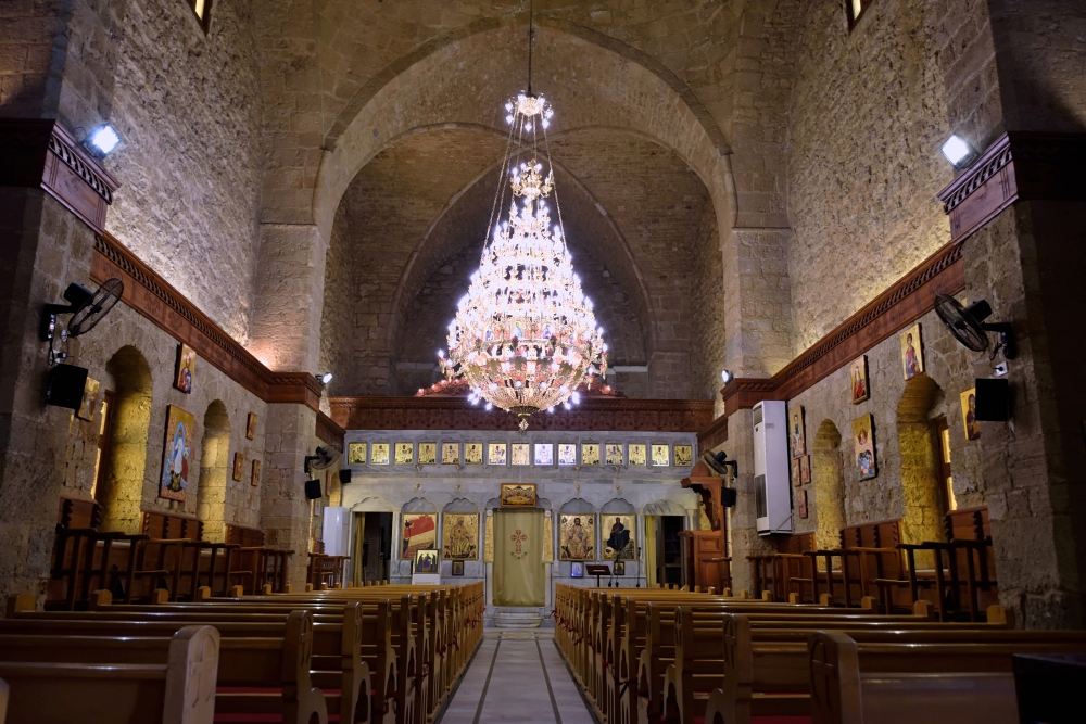 Interior of st. Elias Orthodox church in Tripoli 2022