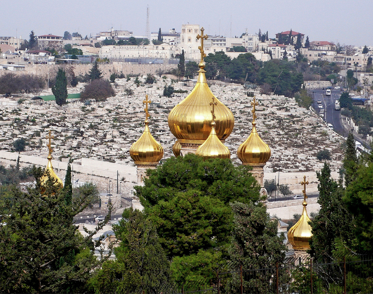 Domes of the Orthodox Convent of St. Mary Magdalene in Jerusalem