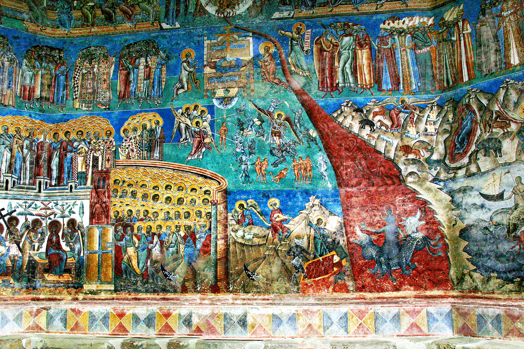 Pictură exterioară biserica Mânăstirii Voroneț
