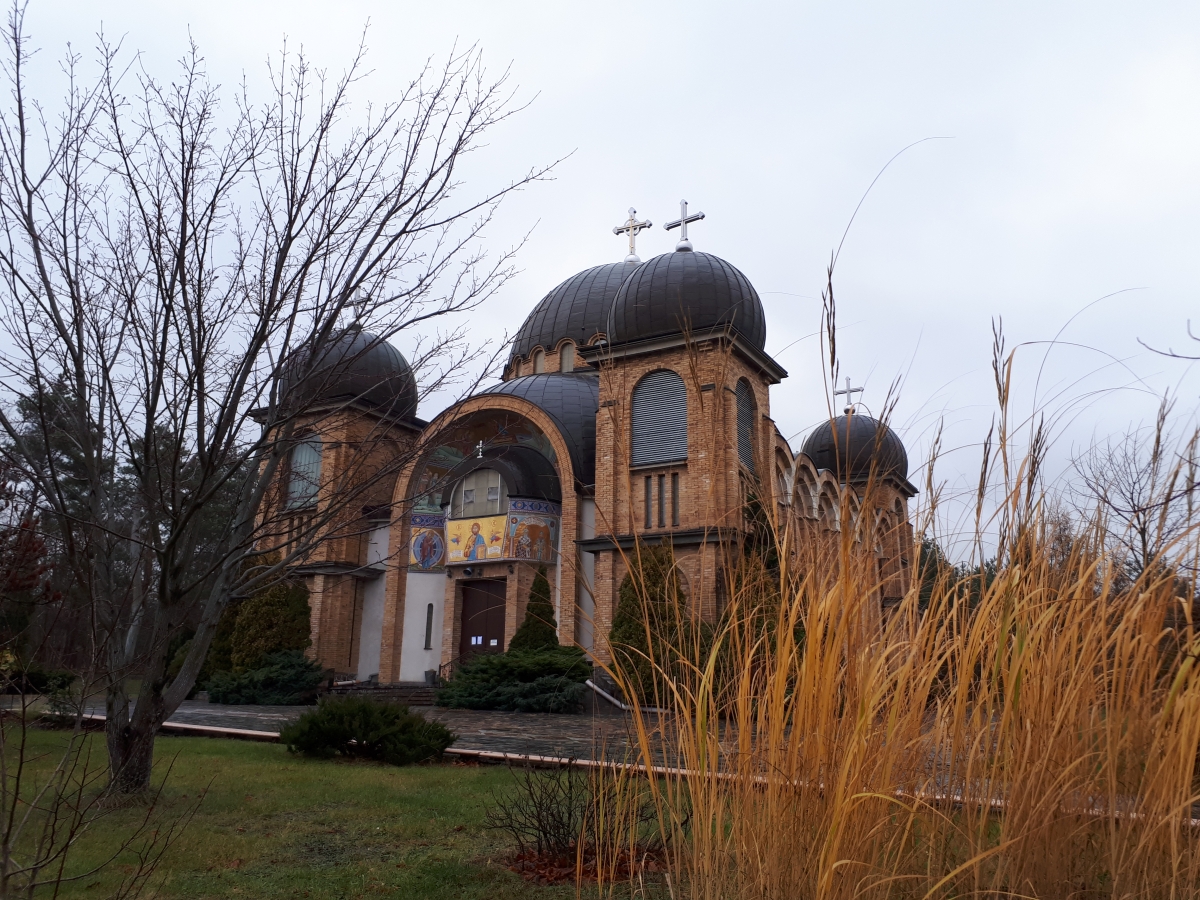 cerkiew wsród roślinności