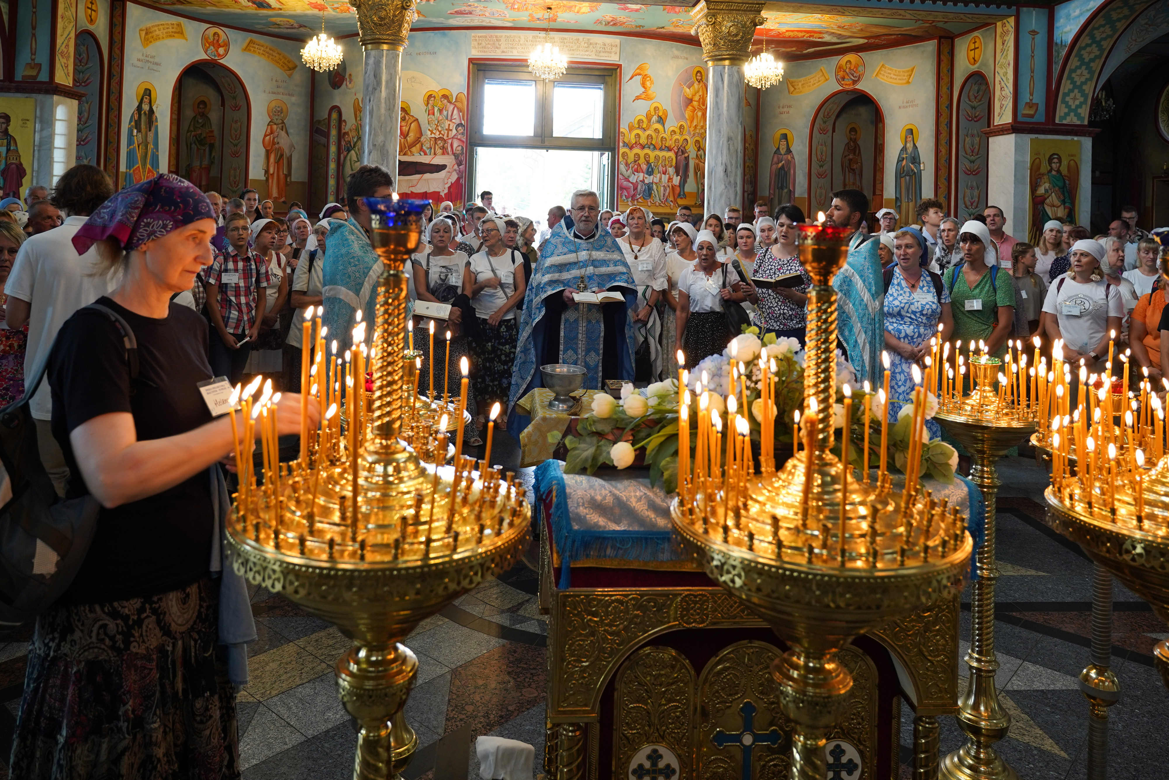 Pilgrims in Hagia Sophia Church in Białystok
