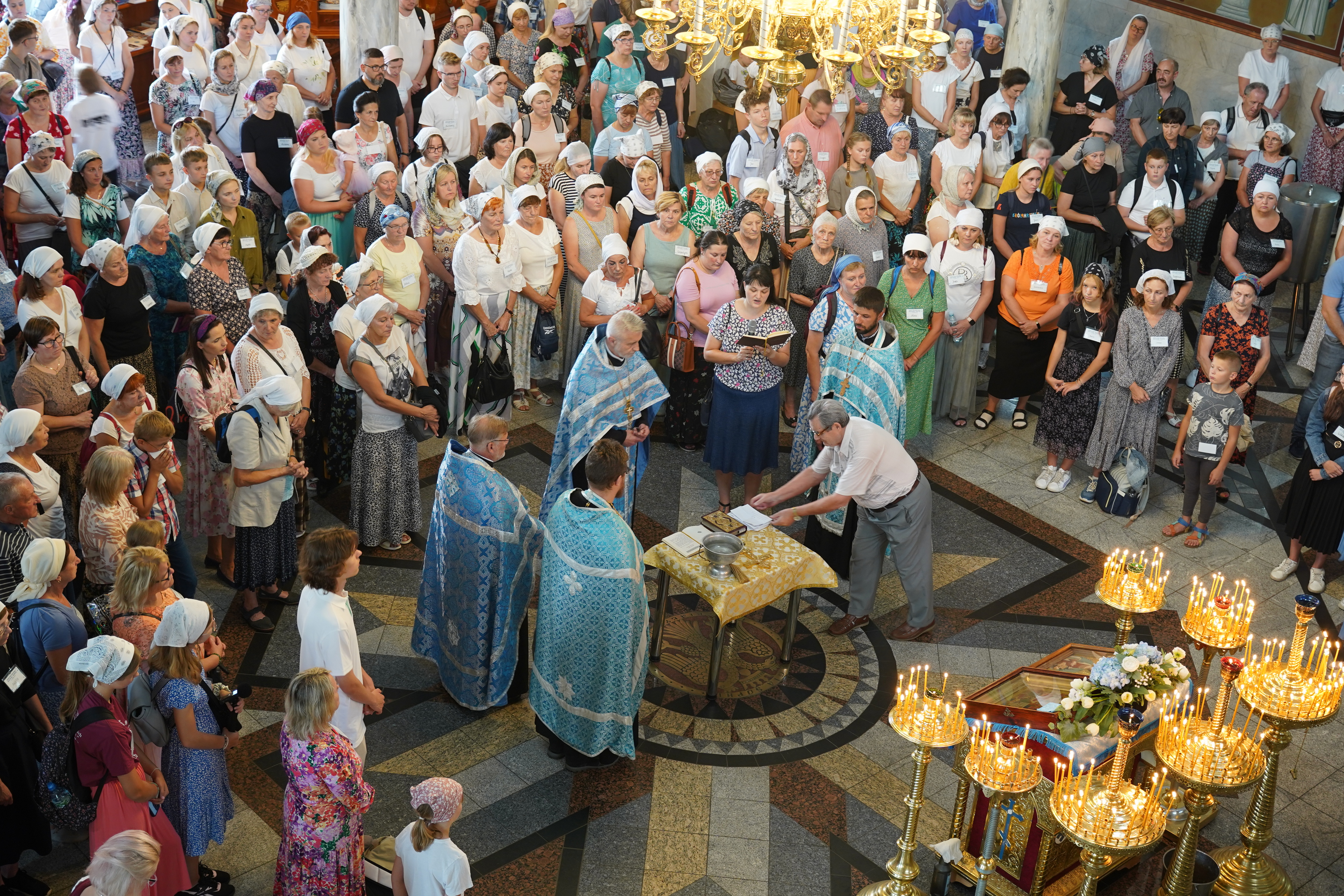 Pilgrims in Hagia Sophia Church in Białystok