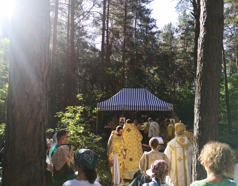 Polowa Liturgia w trakcie pielgrzymki na Grabarkę 2024