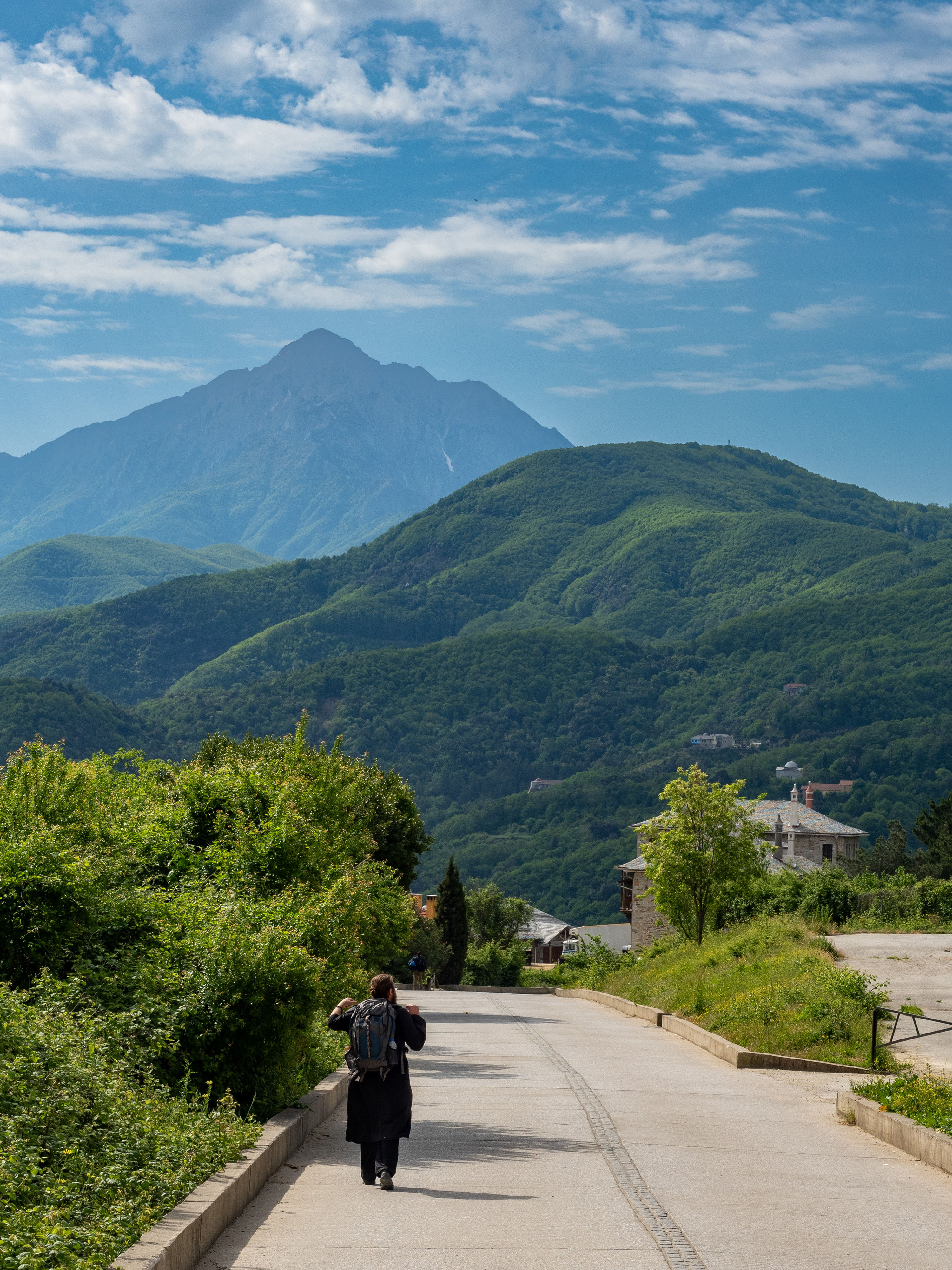 Walking toward Holy Mountain, Agios Oros, Greece