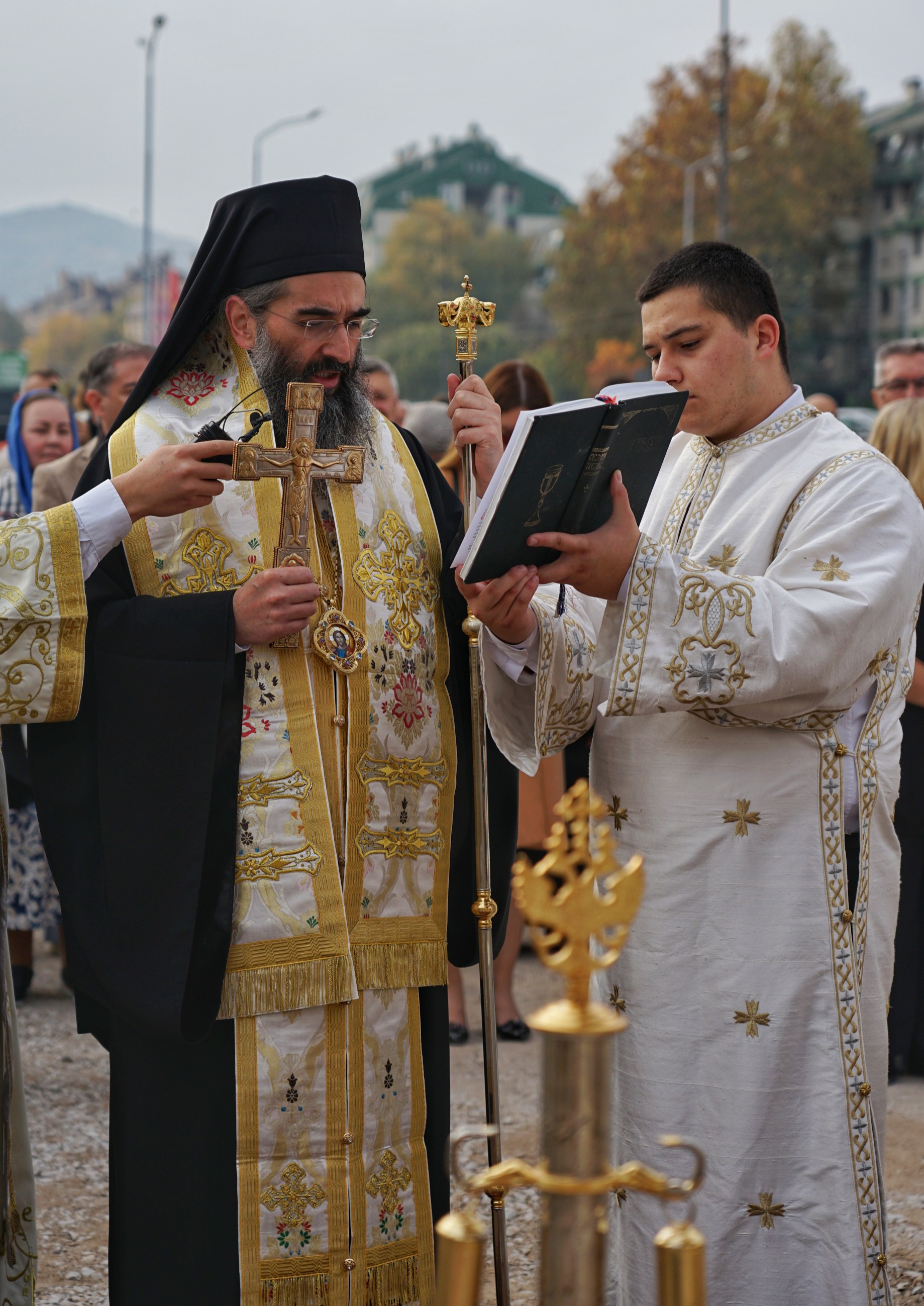 Osvećenjе zvonika i agijazme.