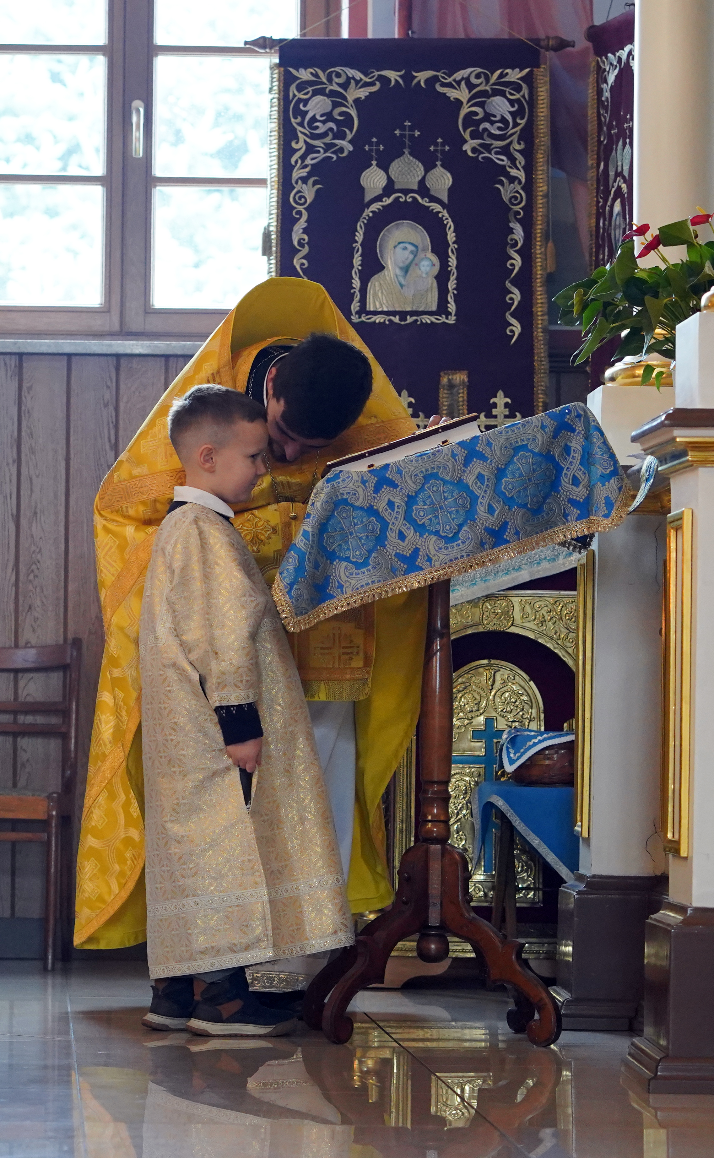 The Divine Liturgy in Ressurection Orthodox church in Bielsk Podlaski 