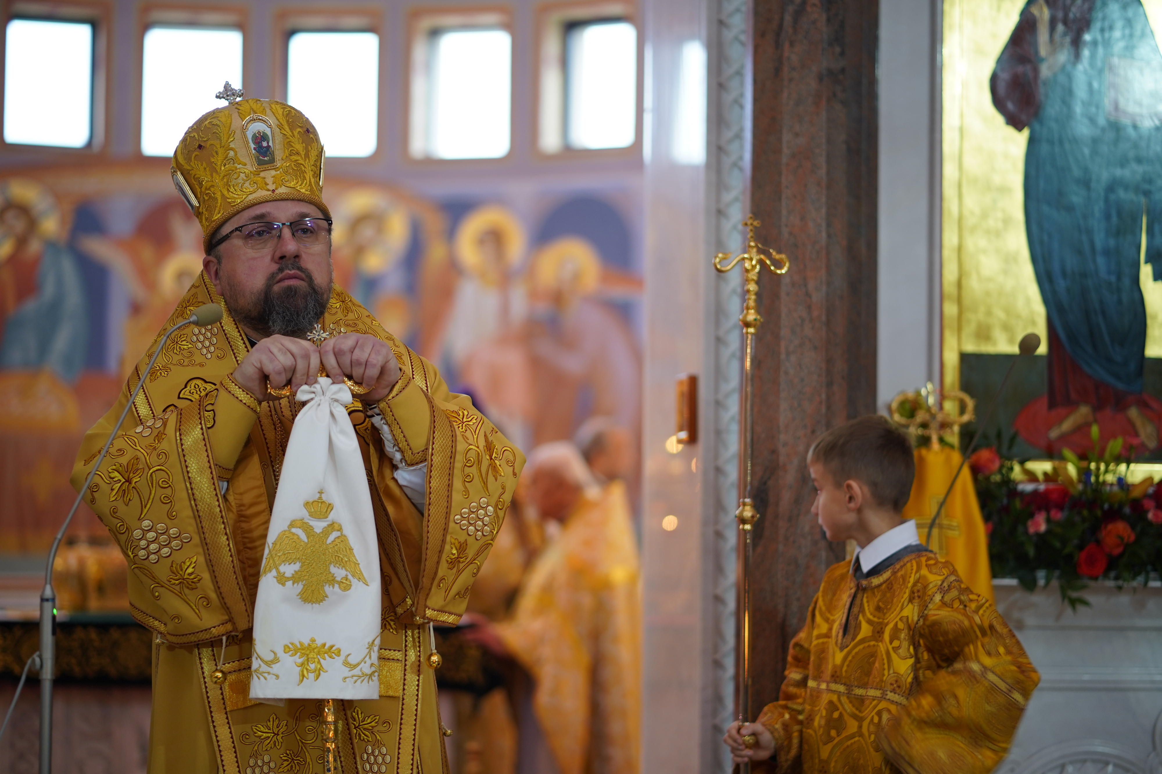 The Divine Liturgy in Hagia Sophia Orthodox church in Warsaw