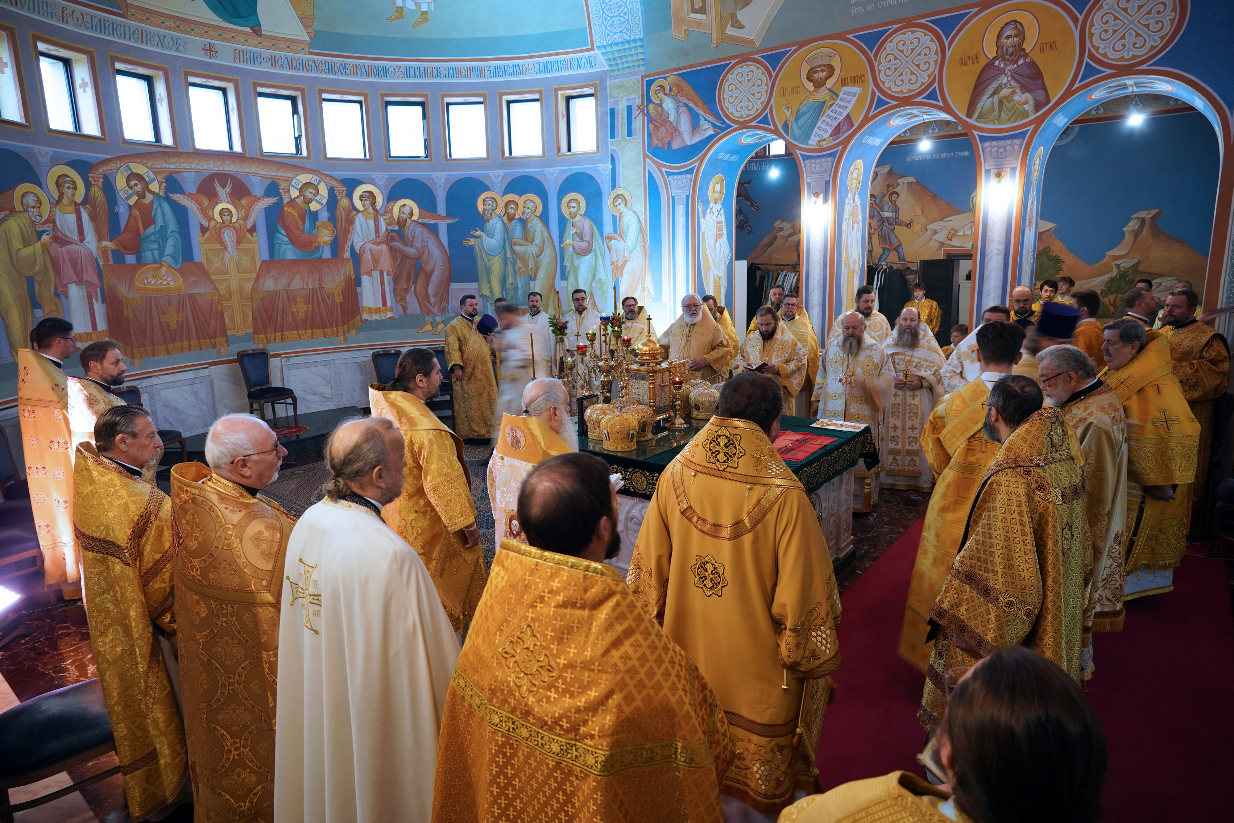 The Divine Liturgy in Hagia Sophia Orthodox church in Warsaw 