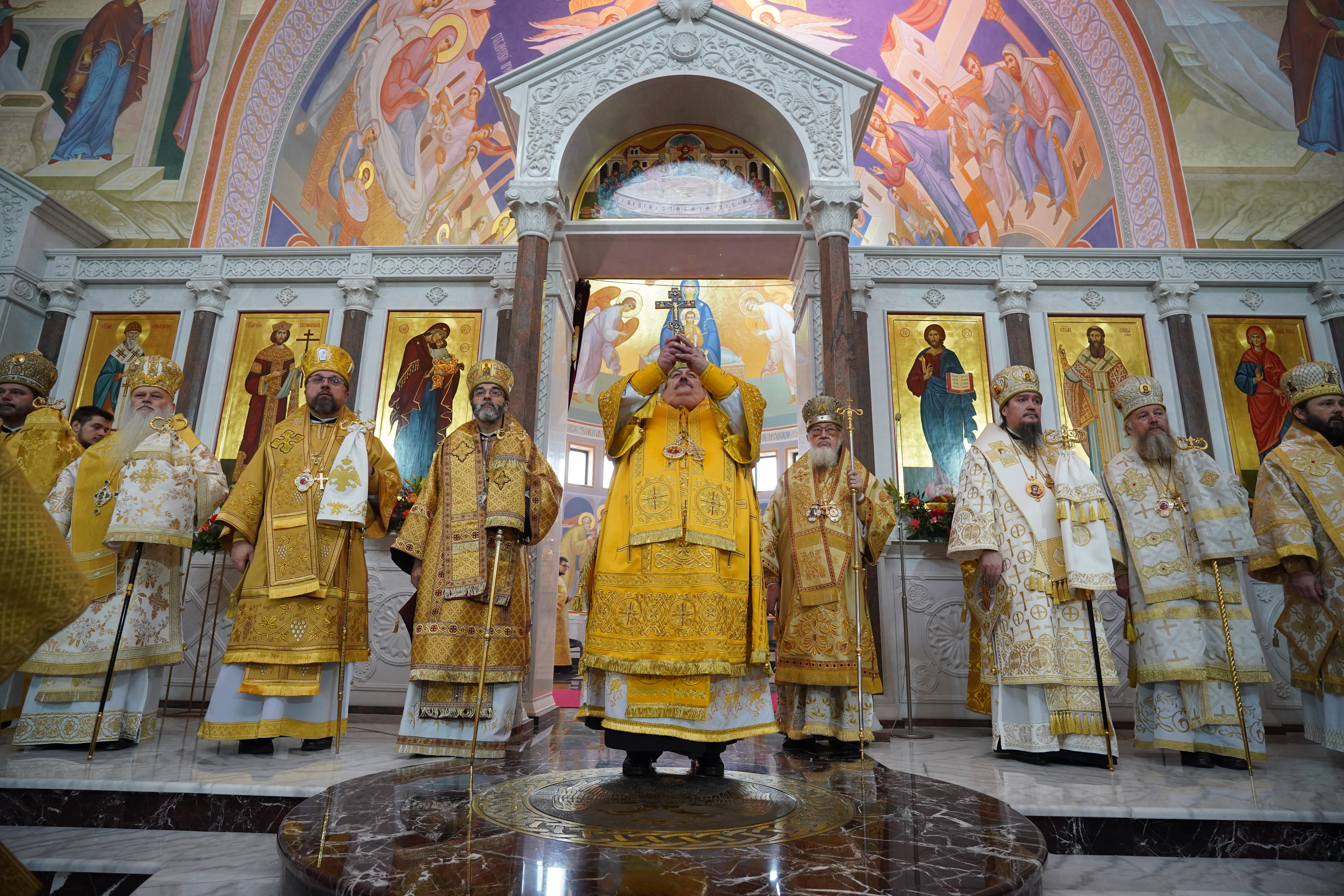 The Divine Liturgy in Hagia Sophia Orthodox church in Warsaw