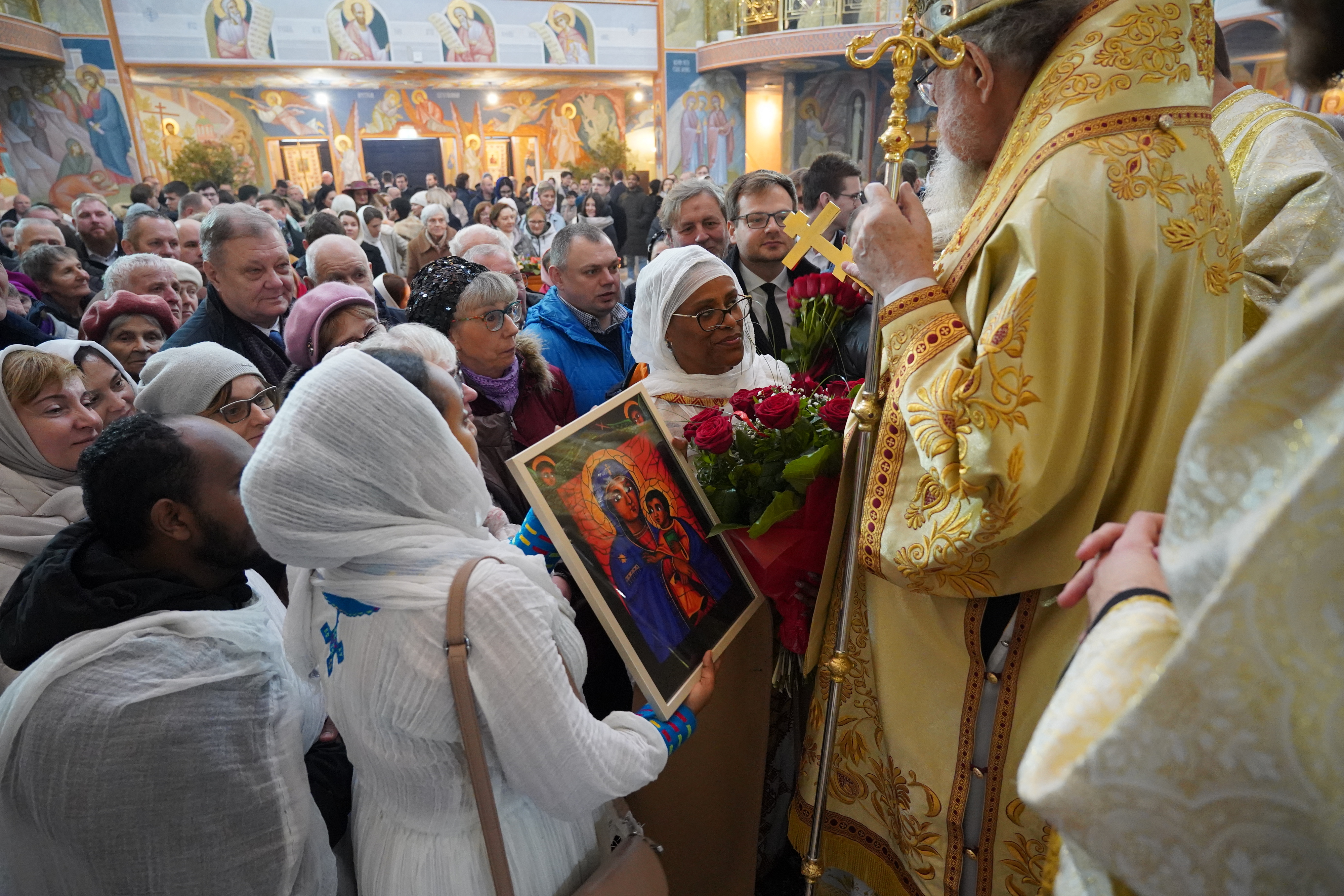 The Divine Liturgy in Hagia Sophia Orthodox church in Warsaw