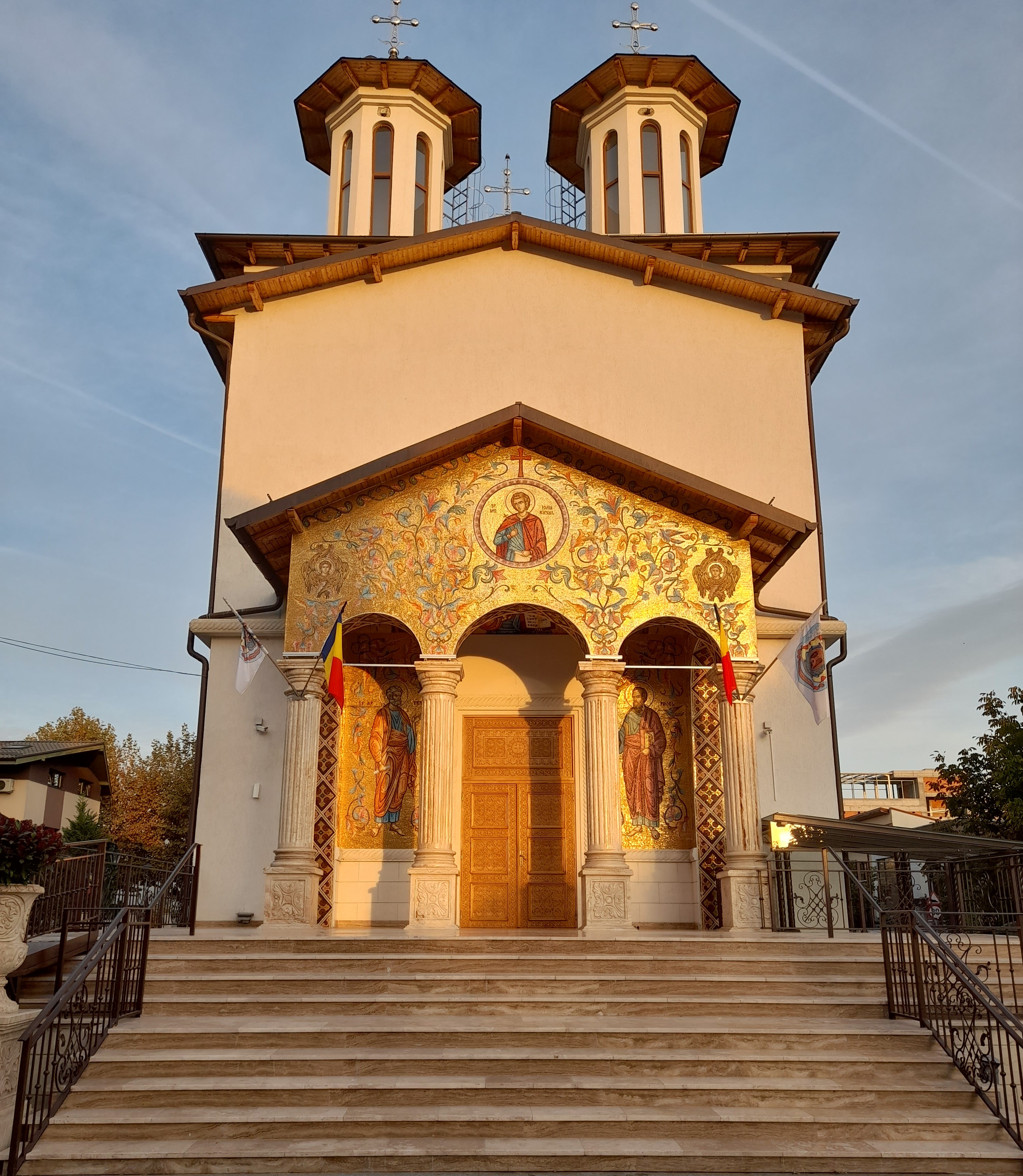 Sunset over a church