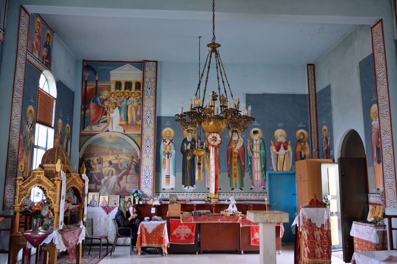 Interior of st. Stephen Orthodox church in Jerusalem 2023