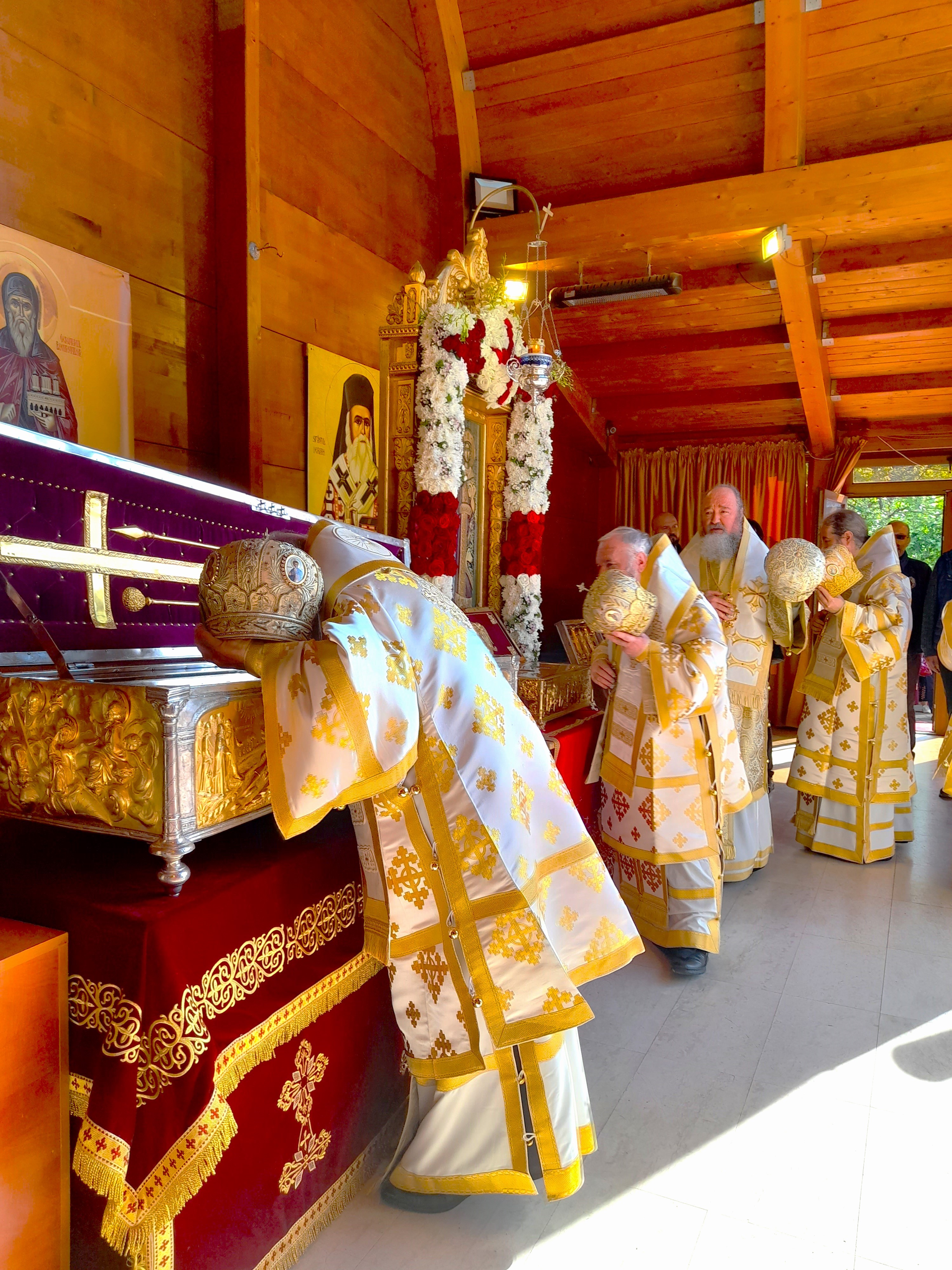 Hierarchs praying to the Saints,Bucharest, May 2024