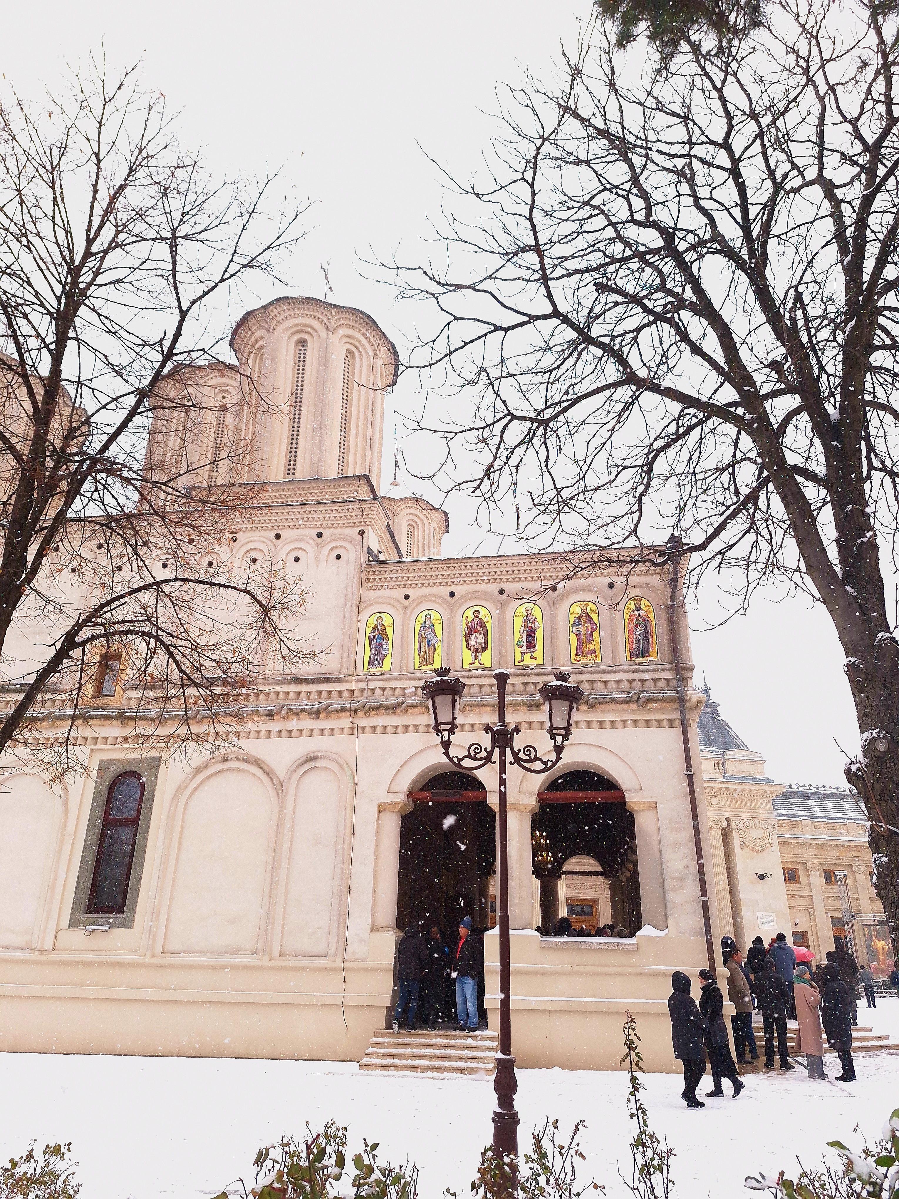 The Patriarchal Cathedral from Bucharest covered in snow