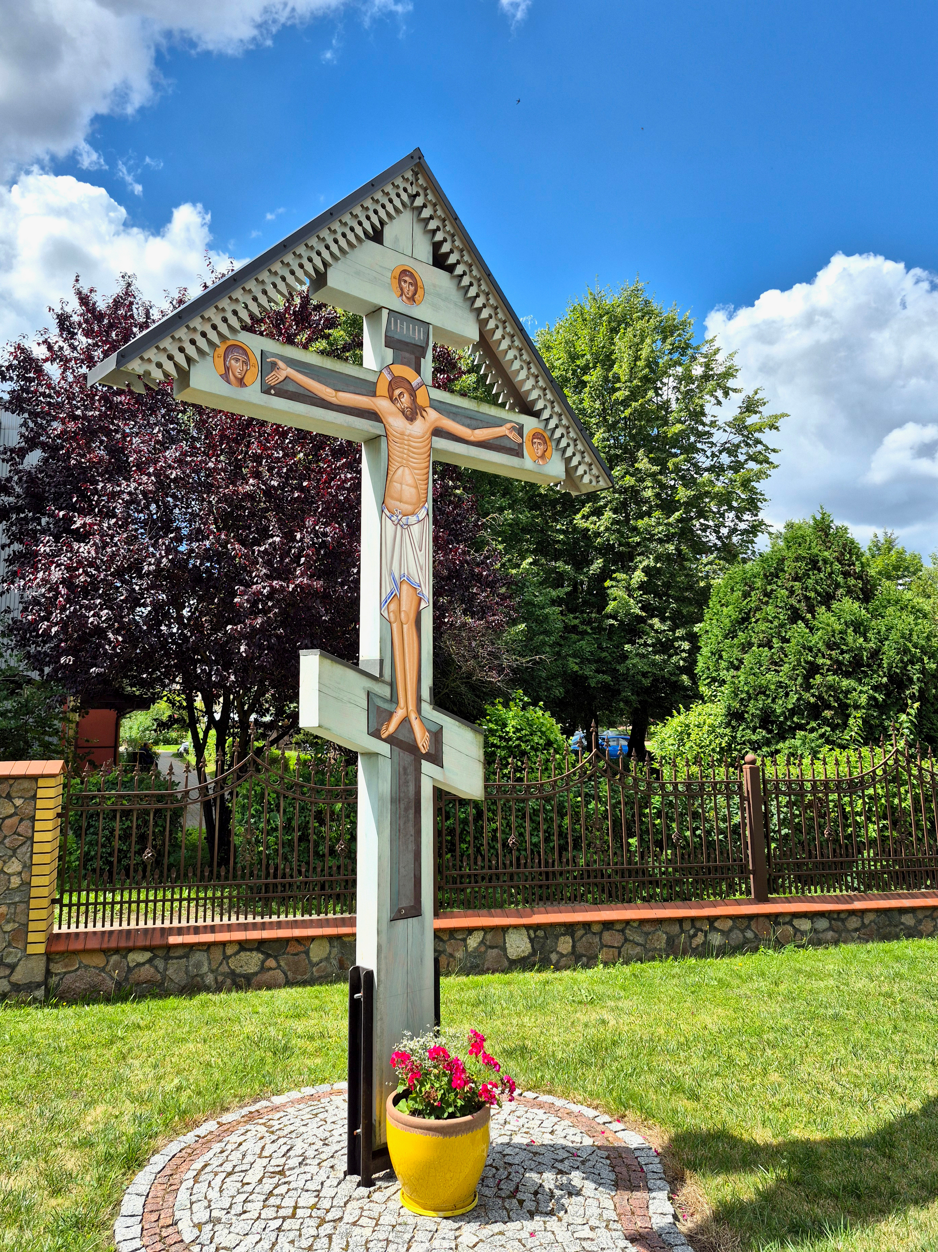The cross close to St. John the Baptist Orthodox cbhurch in Hajnówka