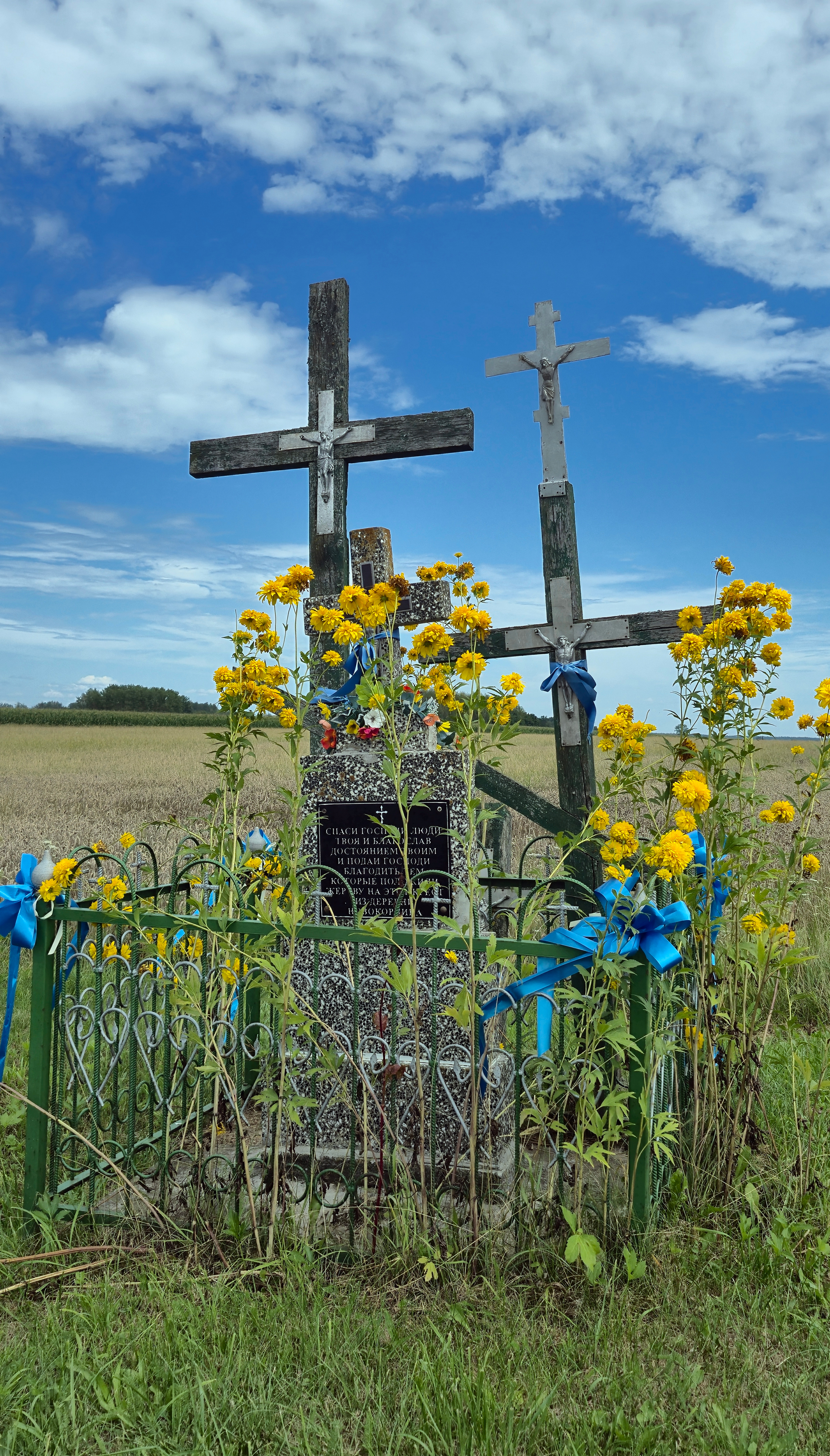 Crosses between Nowoberezowo and Nowokornino villages