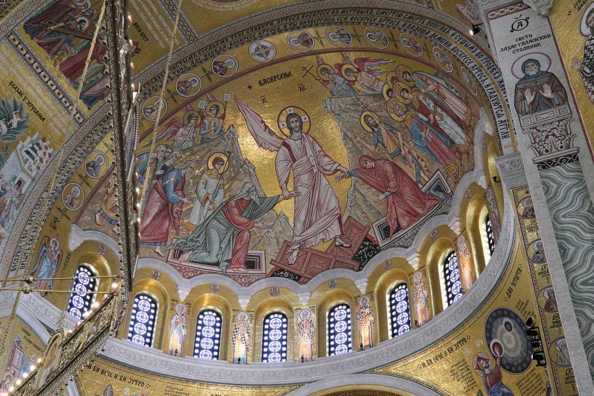 Resurrection mosaic - st. Sava church in Belgrade 2025