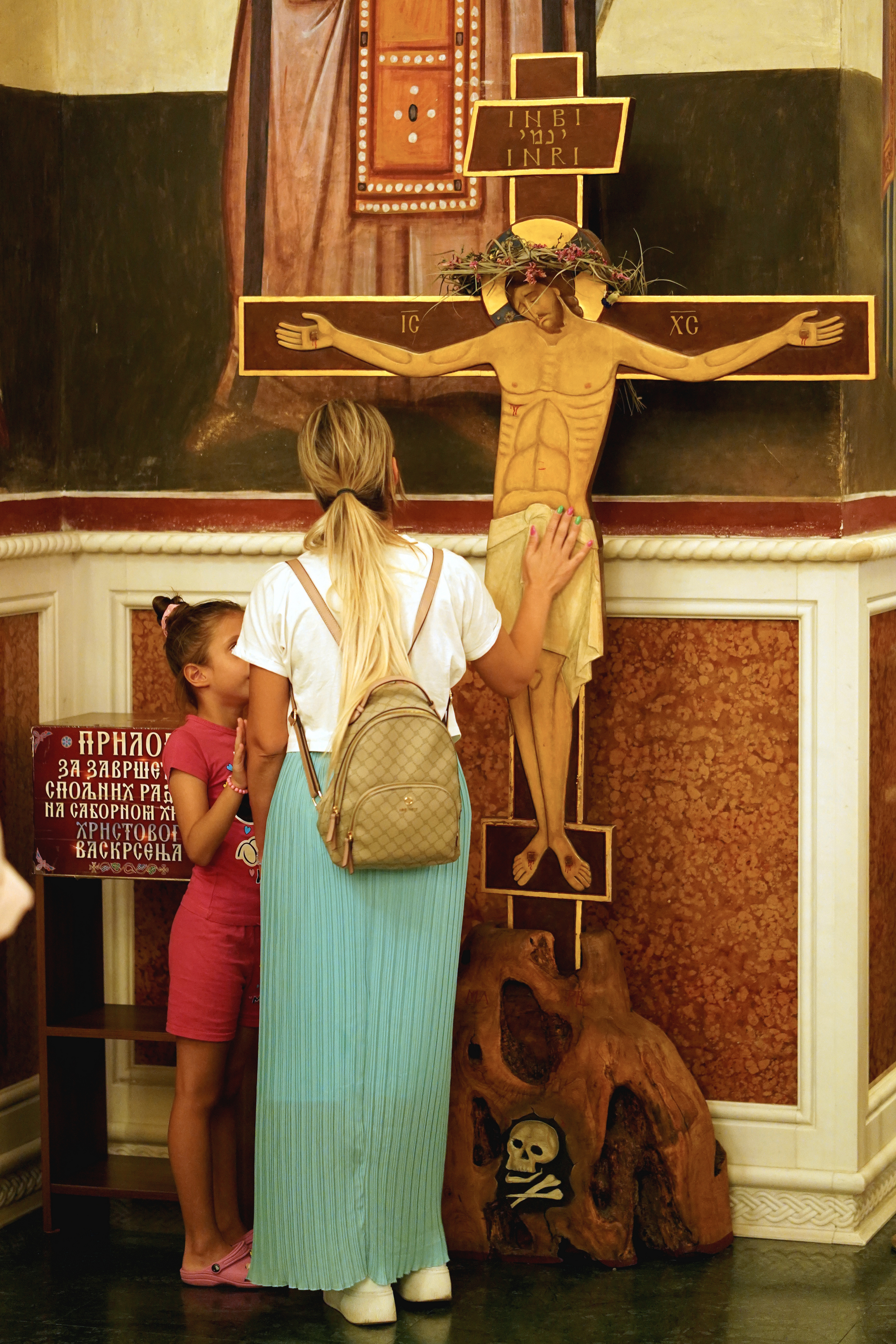 The prayer in Ressurection of Christ Cathedral in Podgorica