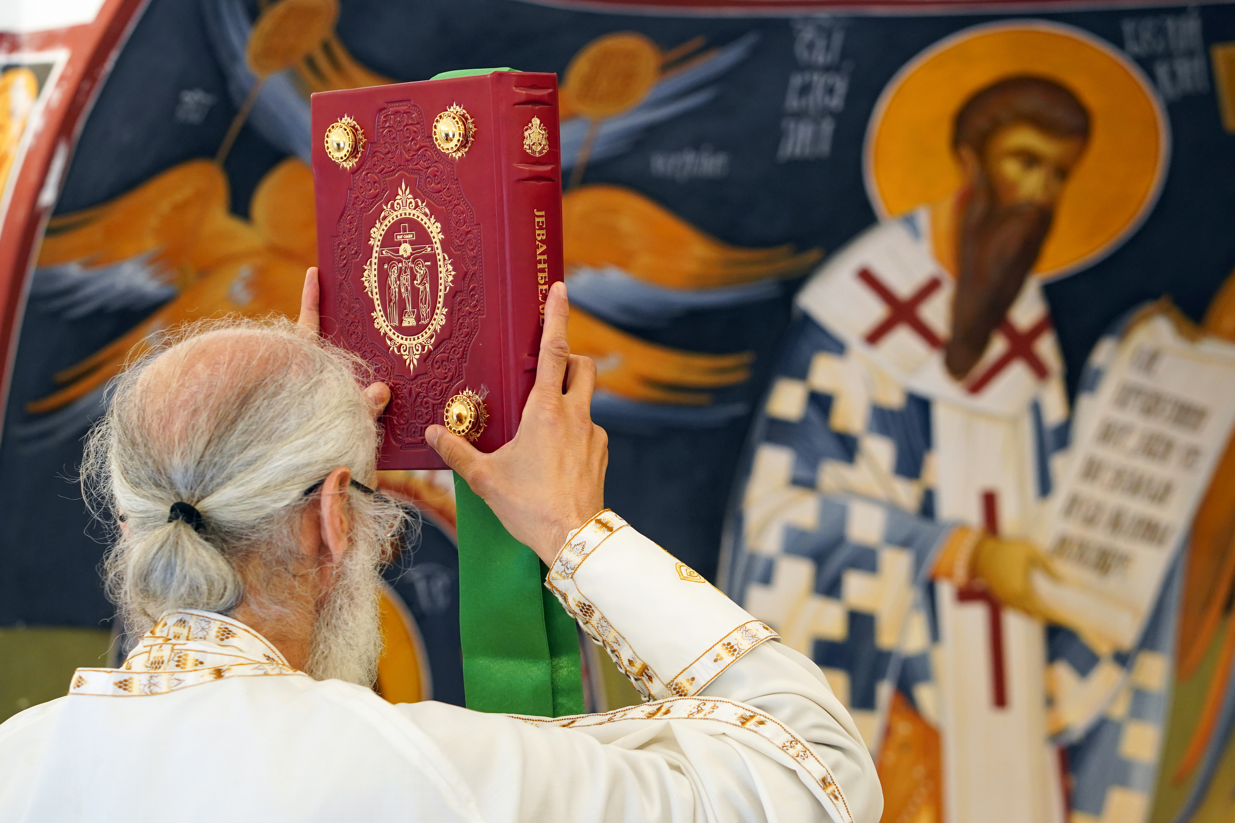 The Divine Liturgy in Orthodox chapel in Dola 
