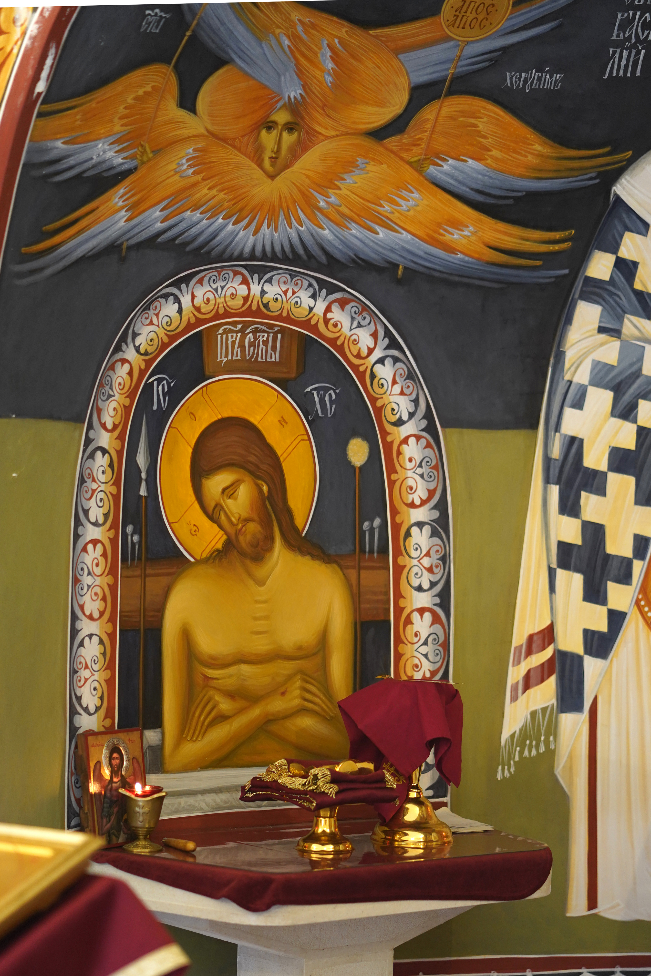 The Divine Liturgy in Orthodox chapel in Dola 
