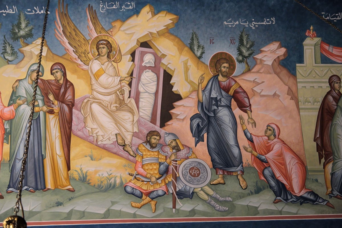 Chrystus i mironosice, fresk w Anfe, 2025