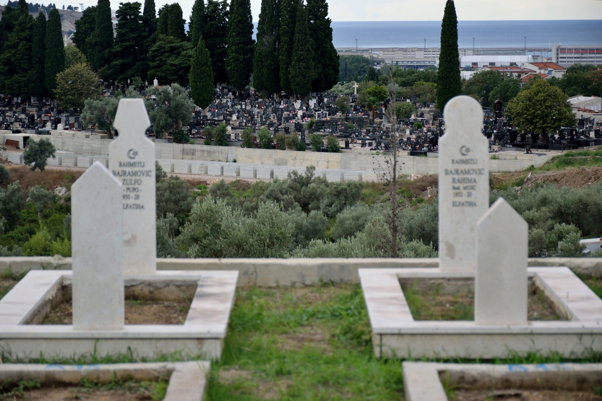 Orthodox cemetery behing Muslim one, Bar 2024