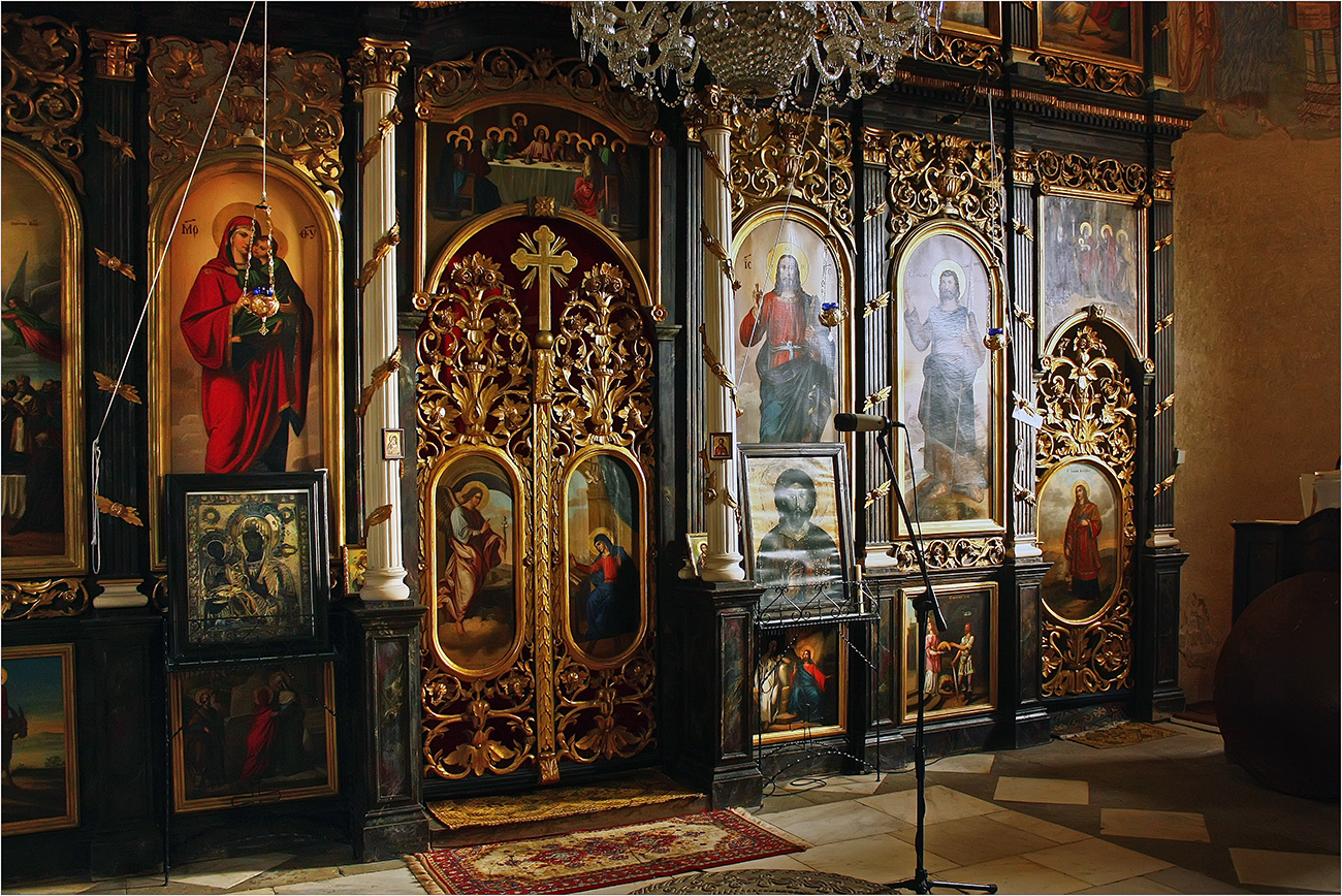 The part of the iconostasis at the Serbian medieval monastery of Ljubostinja
