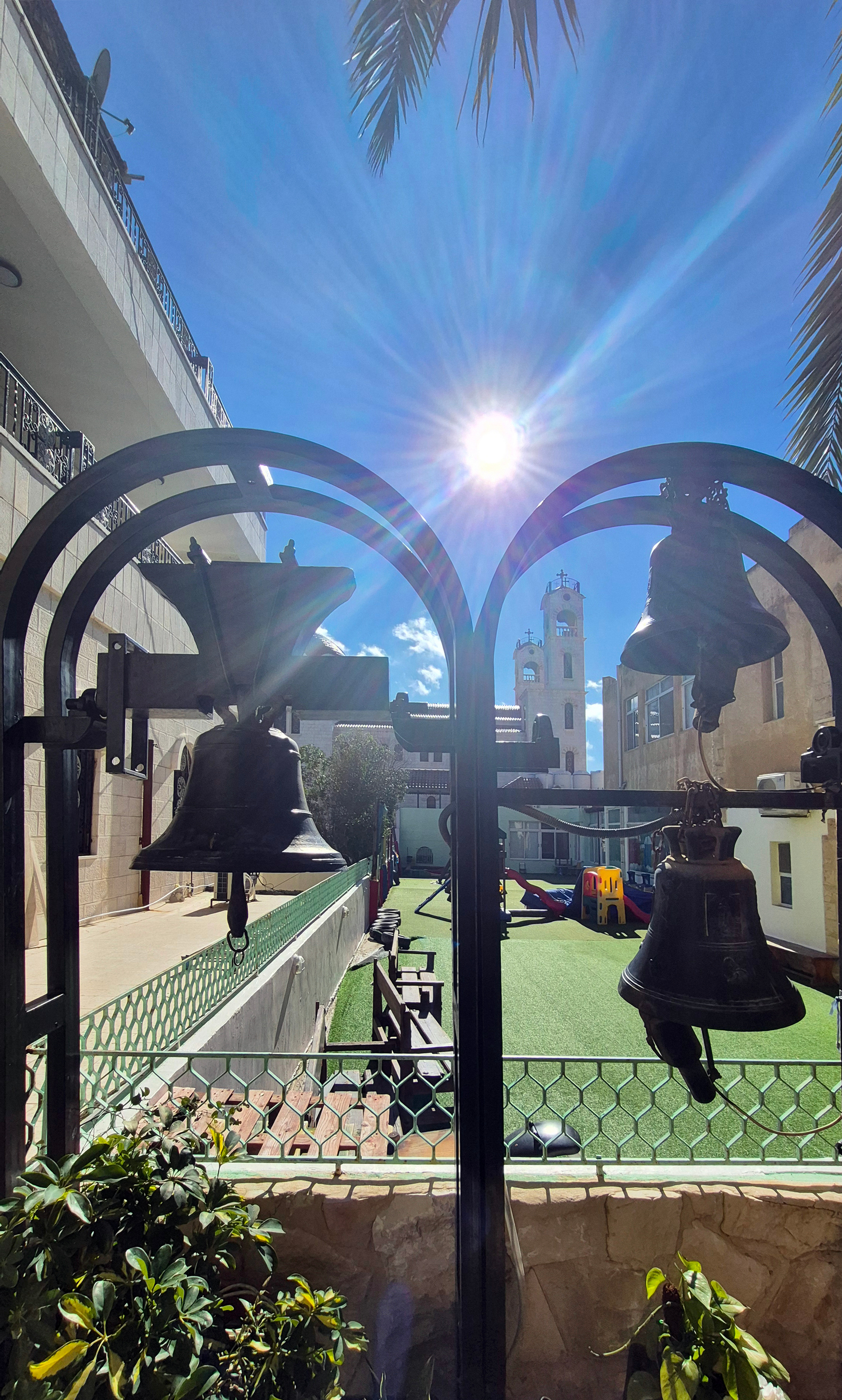 The mini bell-tower close to St, Nectarios church in Amman