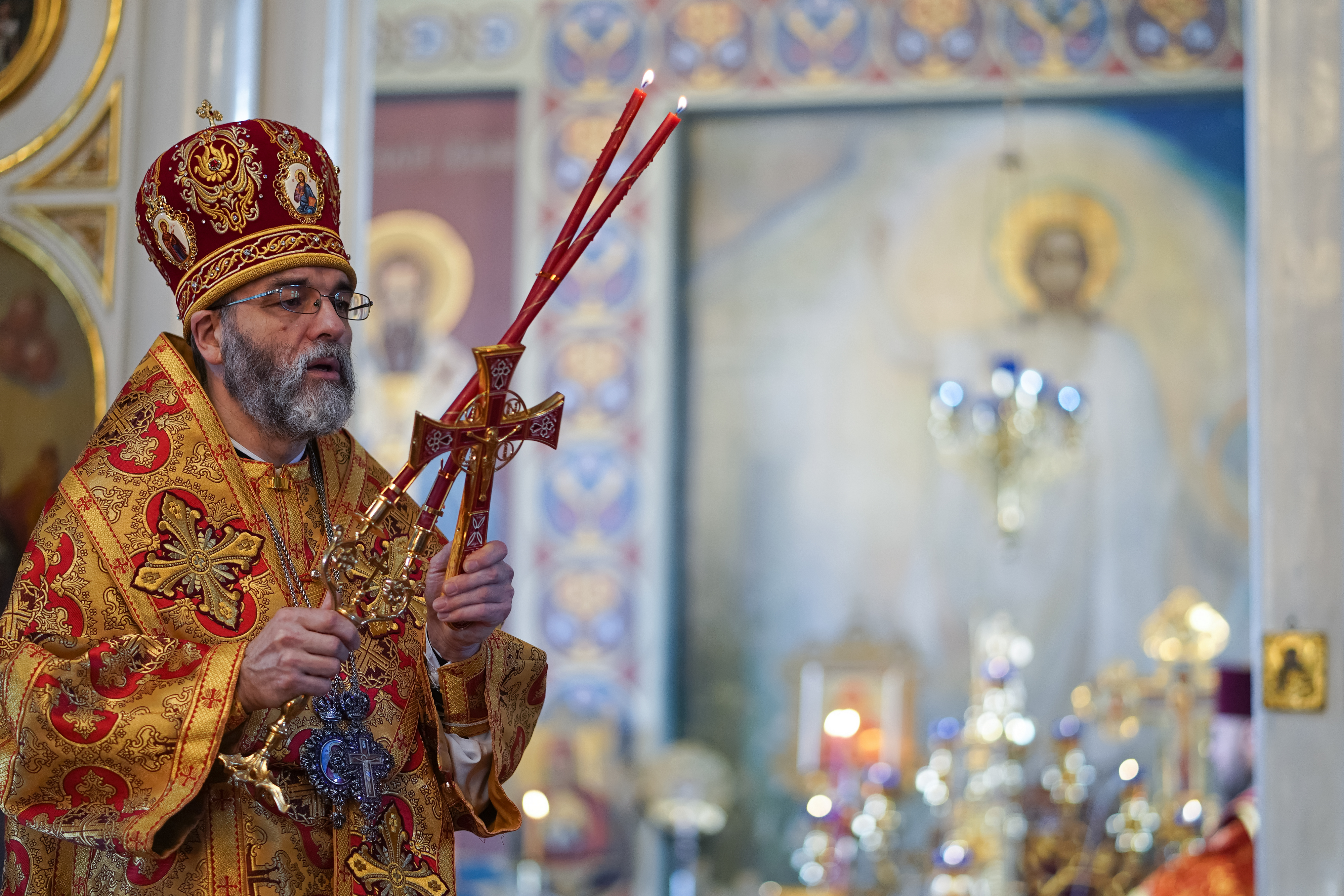 The Divine Liturgy on Sunday of the Adoration of the Holy Cross in St. Nicholas Cathedral, Białystok