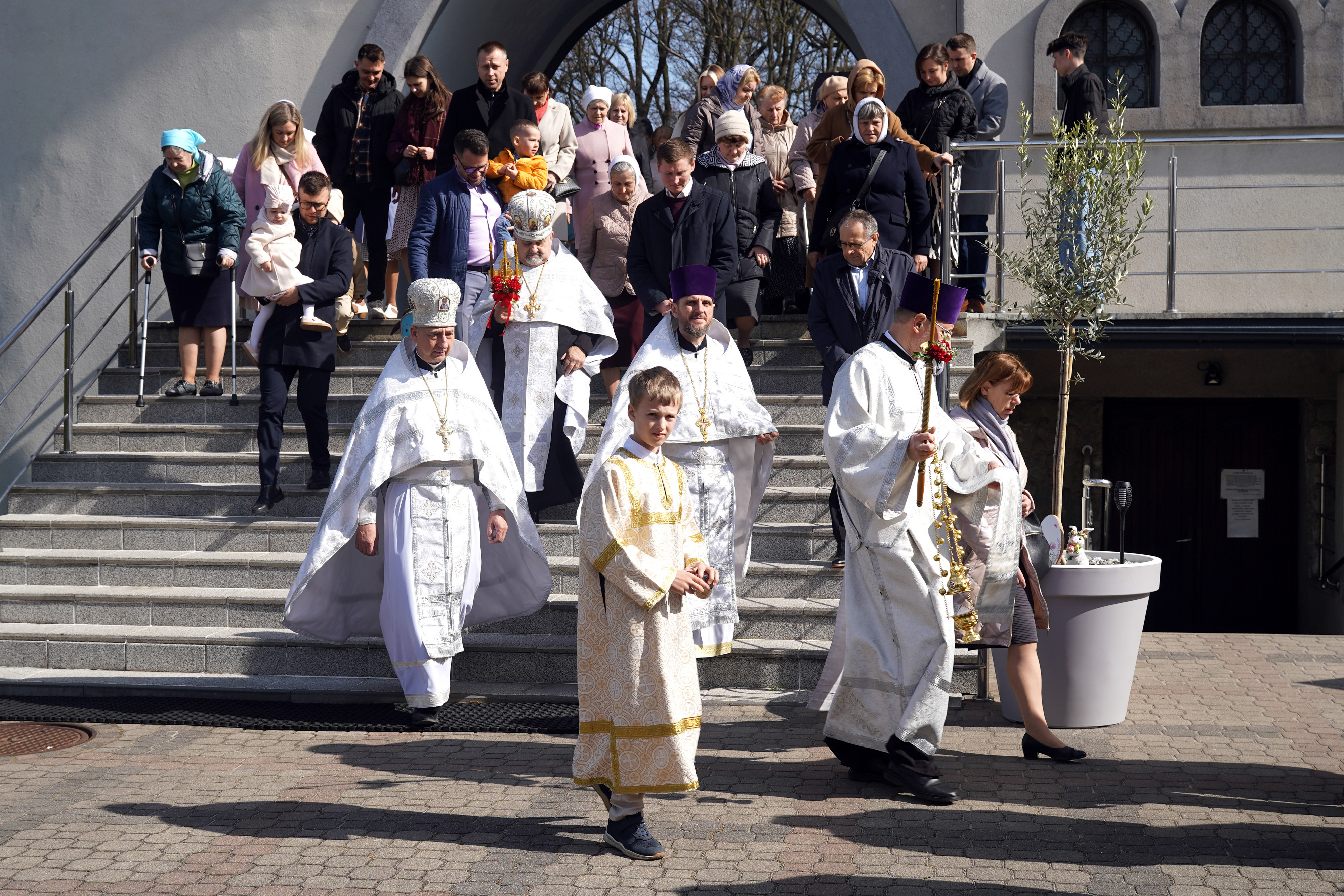 The Bright Week procession at the Holy Trinity Cathedral in Hajnówka