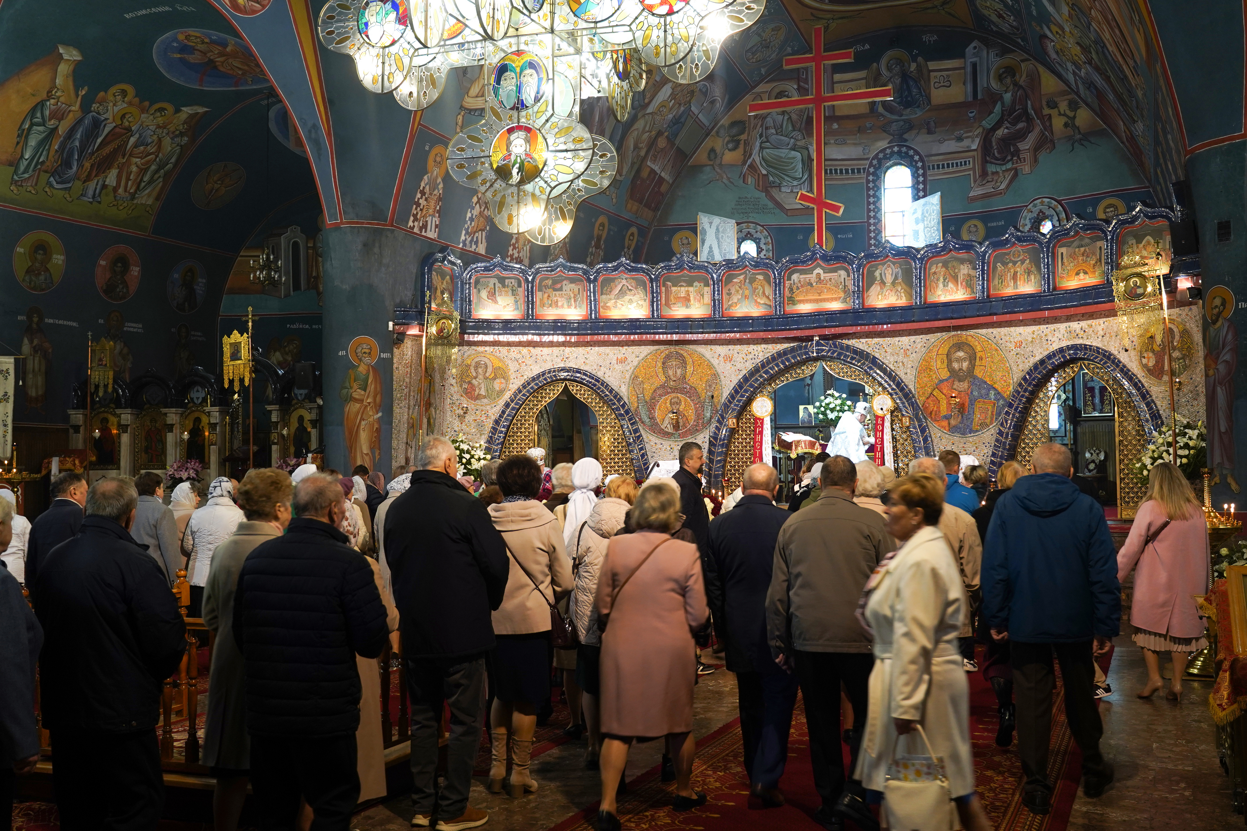 The Bright Week procession at the Holy Trinity Cathedral in Hajnówka