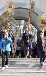 The Bright Week procession at the Holy Trinity Cathedral in Hajnówka