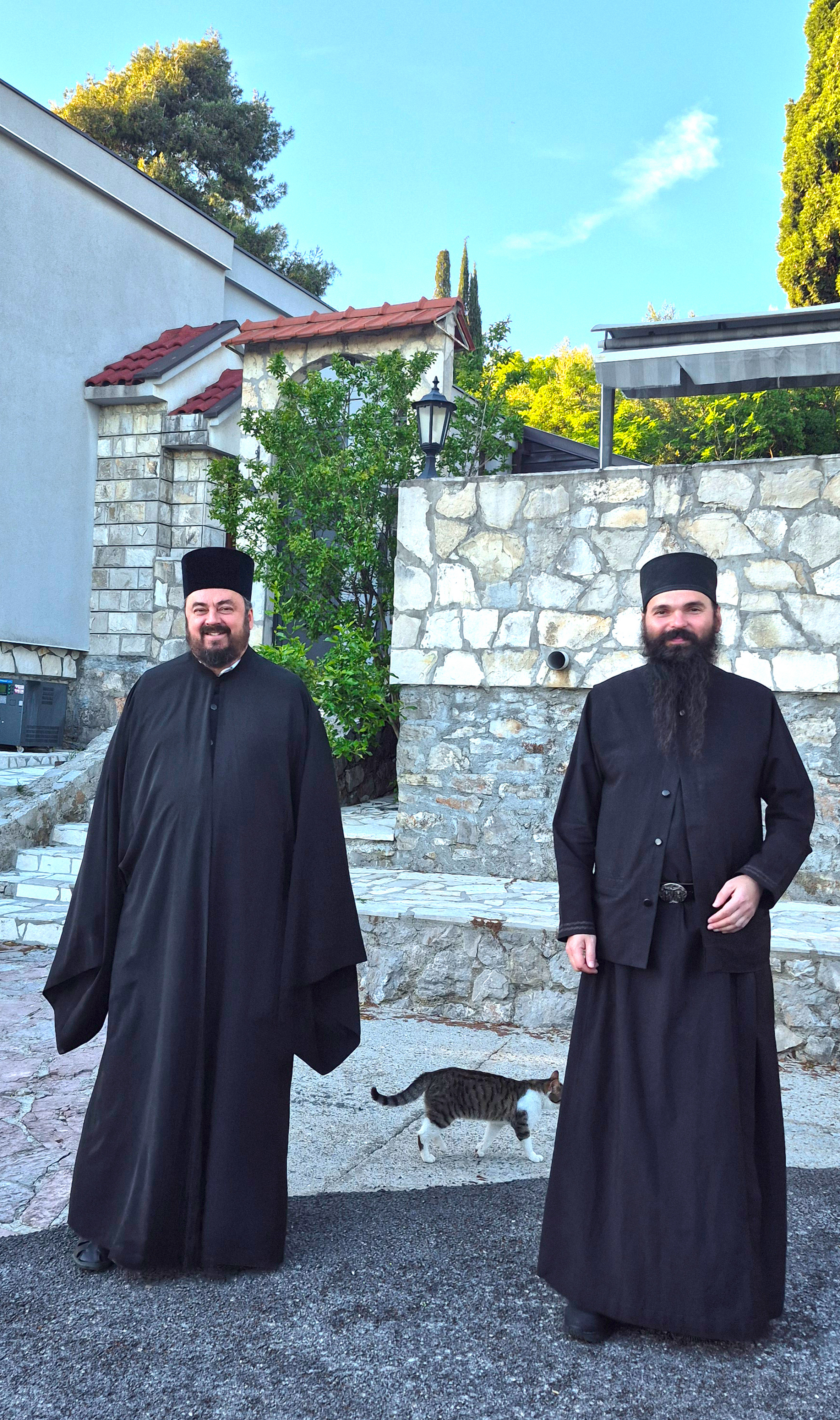 Monks of Dajbabe monastery and their cat :)