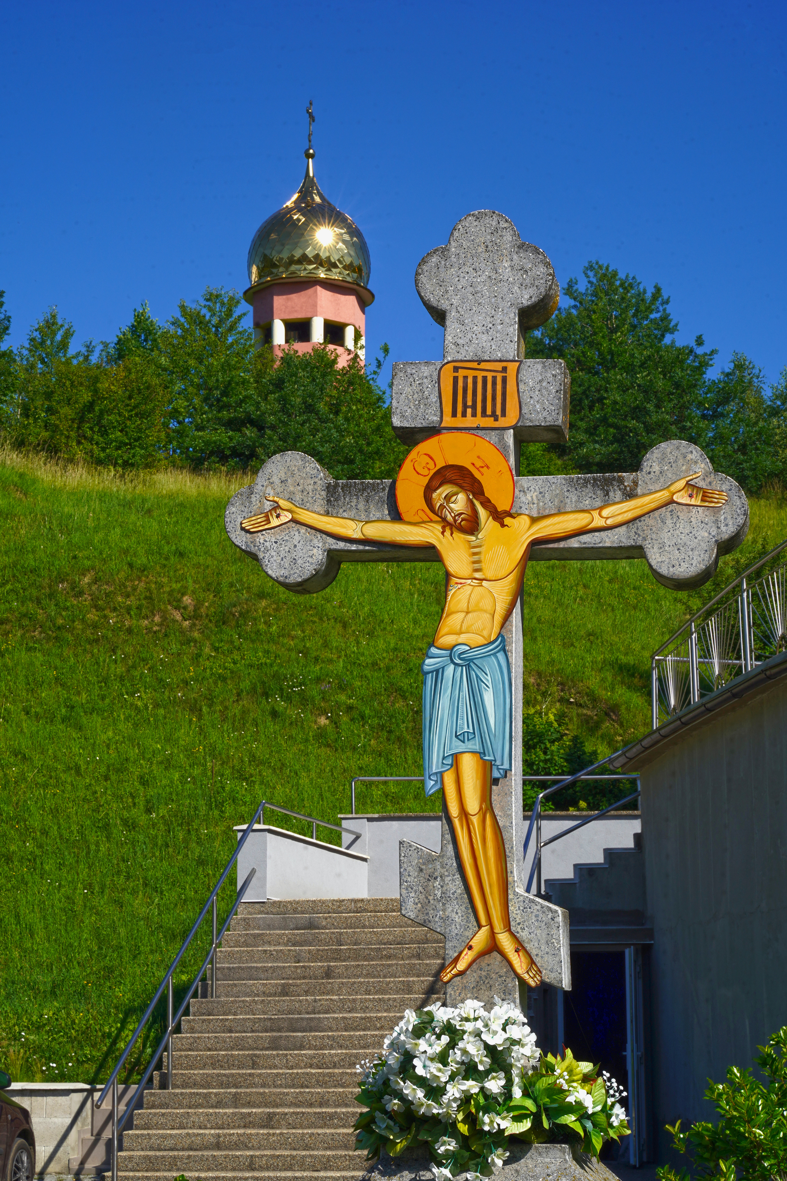 The cross close to the Orthodox church in Bardejov