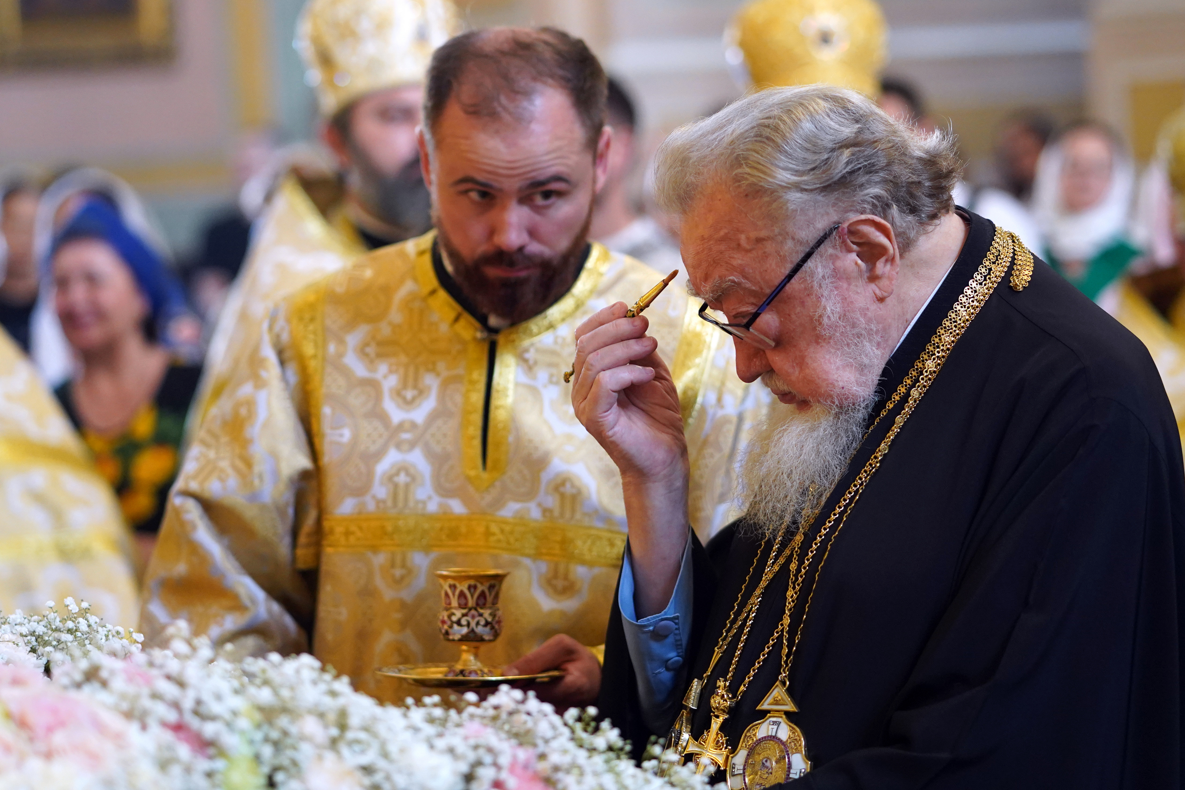 The All-Night Vigil of St. Marie Magdalene feast in Warsaw