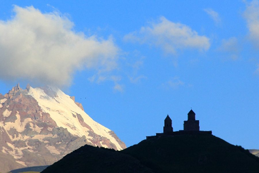 Holy Trinity monastery close to Kazbegi, Georgia  